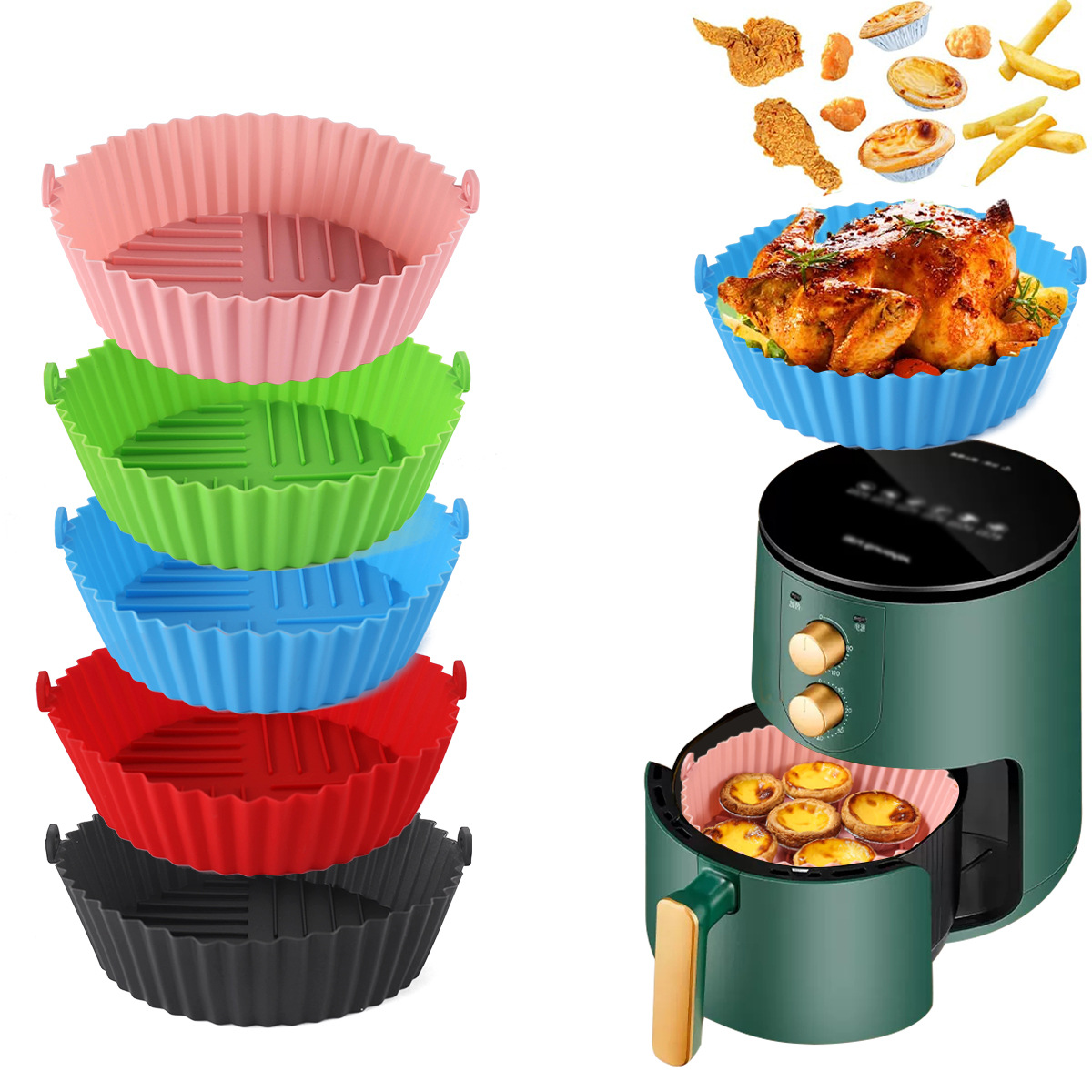 Rotary Bakery Oven - 1PC Silicone Air Fryer Baking Tray