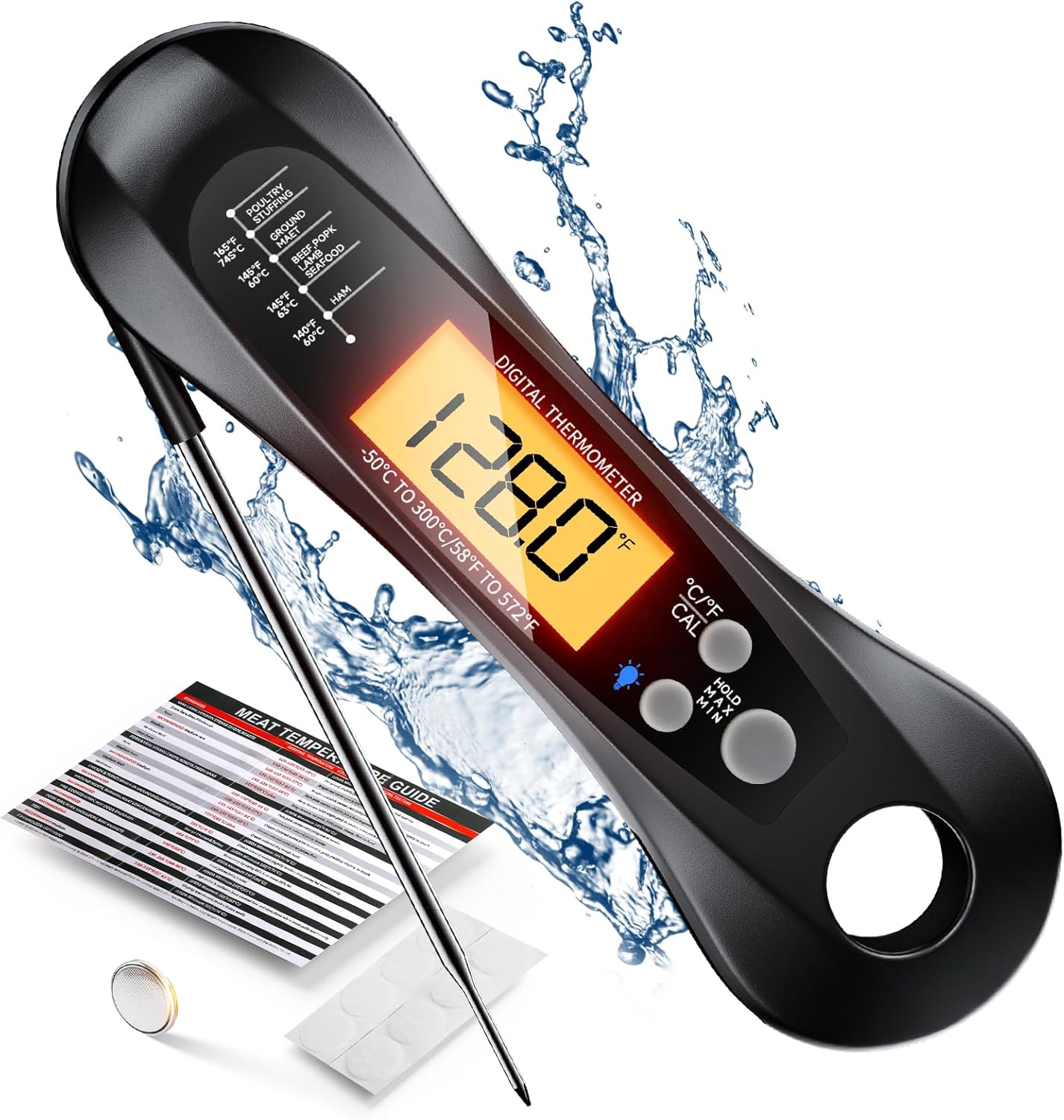 Commercial Kitchen Equipment List - Digital Meat Thermometer Waterproof IP67 with