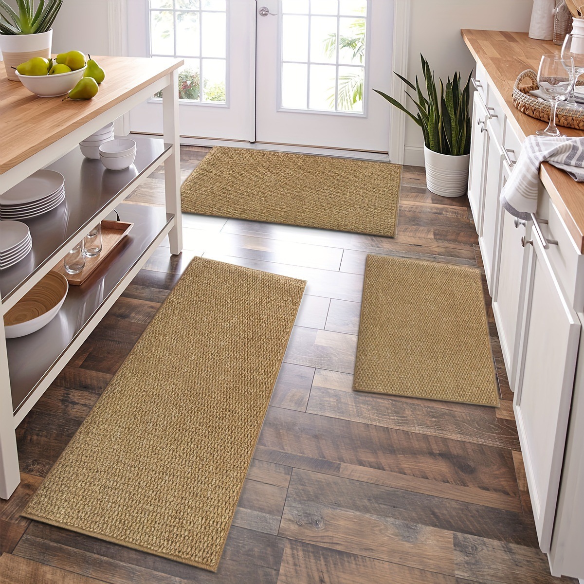 Kitchen Flooring Commercial - Washable Non-slip Kitchen Rug Faux Sisal