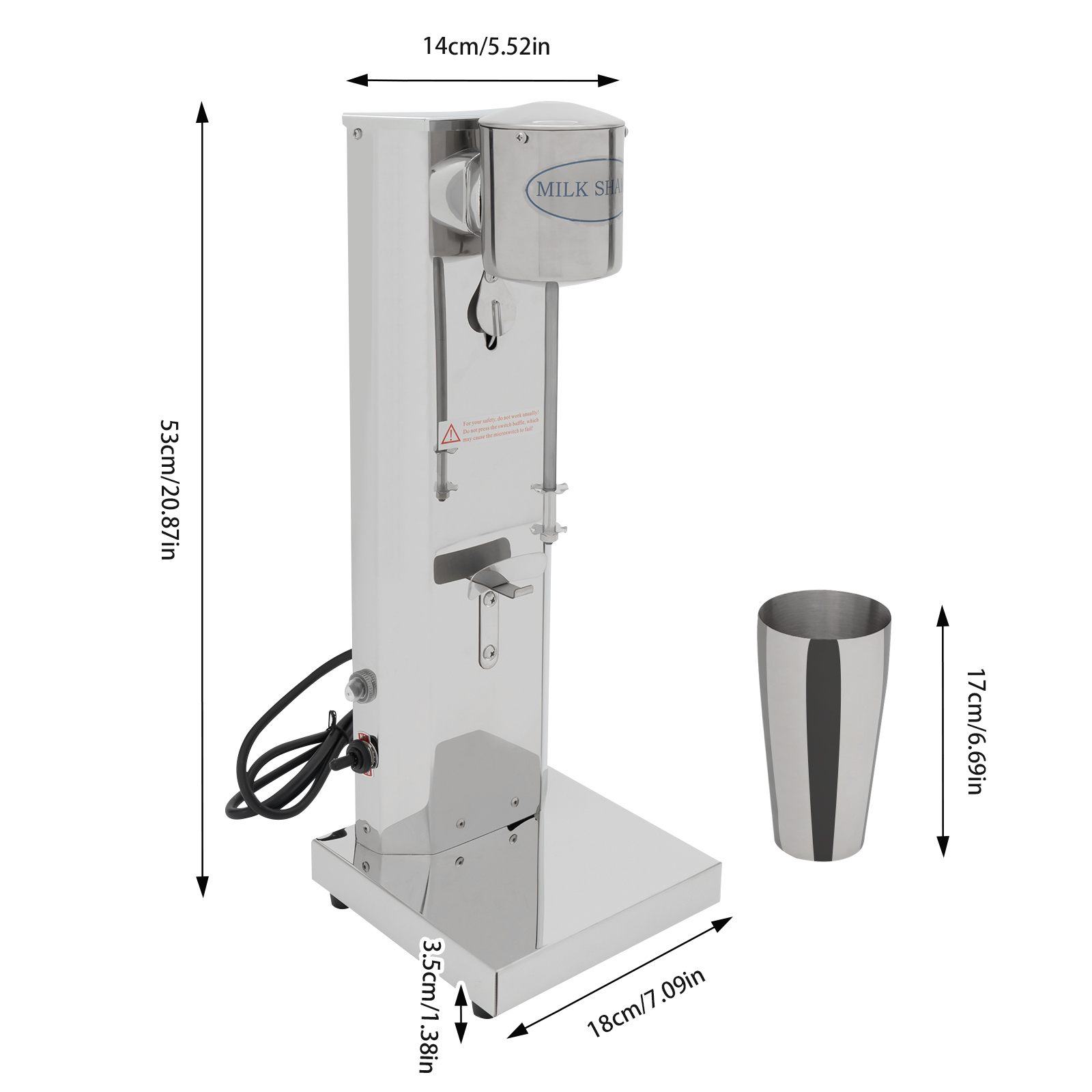 Silver Single Head Milkshake M - Bar Blender Mixing recension och pris
