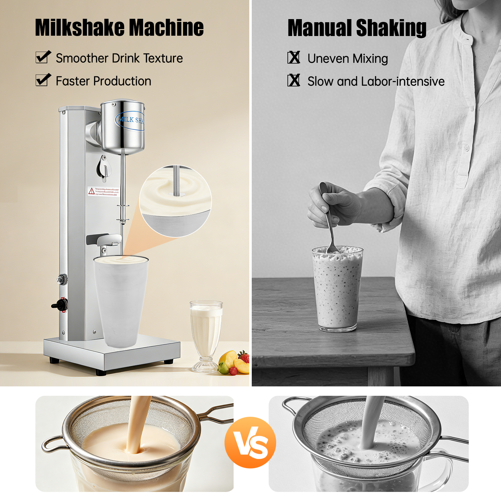 Silver Single Head Milkshake M - Bar Blender Mixing recension och pris