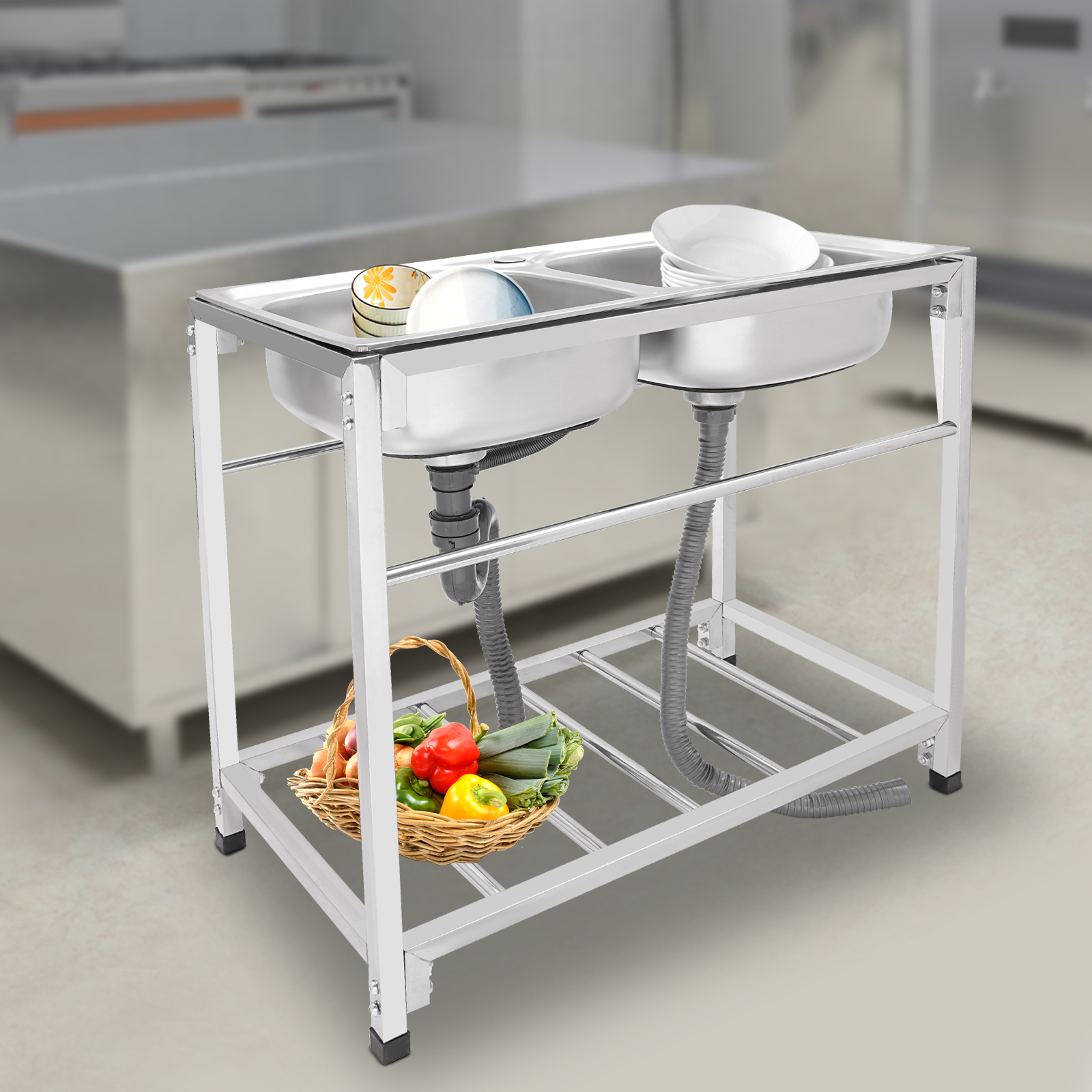 Commercial Stainless Steel Sin - Commercial Kitchen Double Sink recension och pris