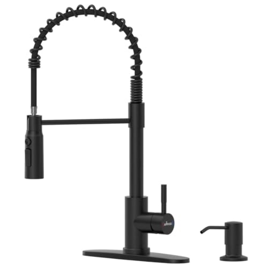 Black Kitchen Faucet with Pull - Commercial Kitchen Sprayer recension och pris