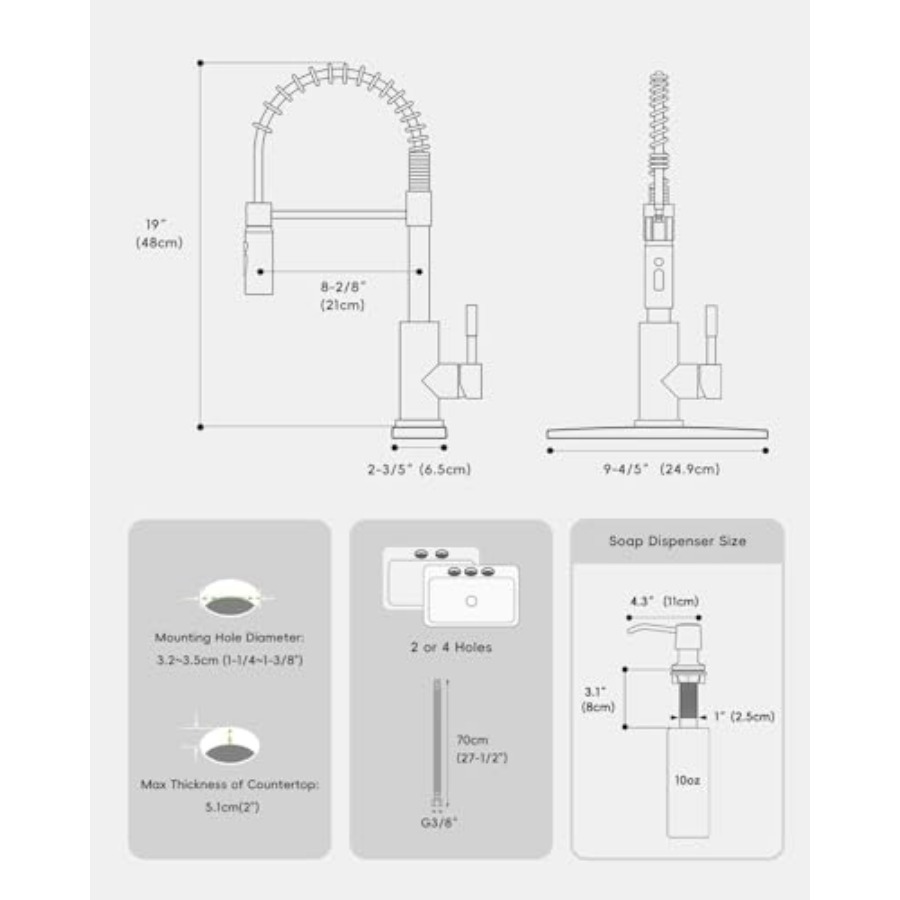 Black Kitchen Faucet with Pull - Commercial Kitchen Sprayer recension och pris