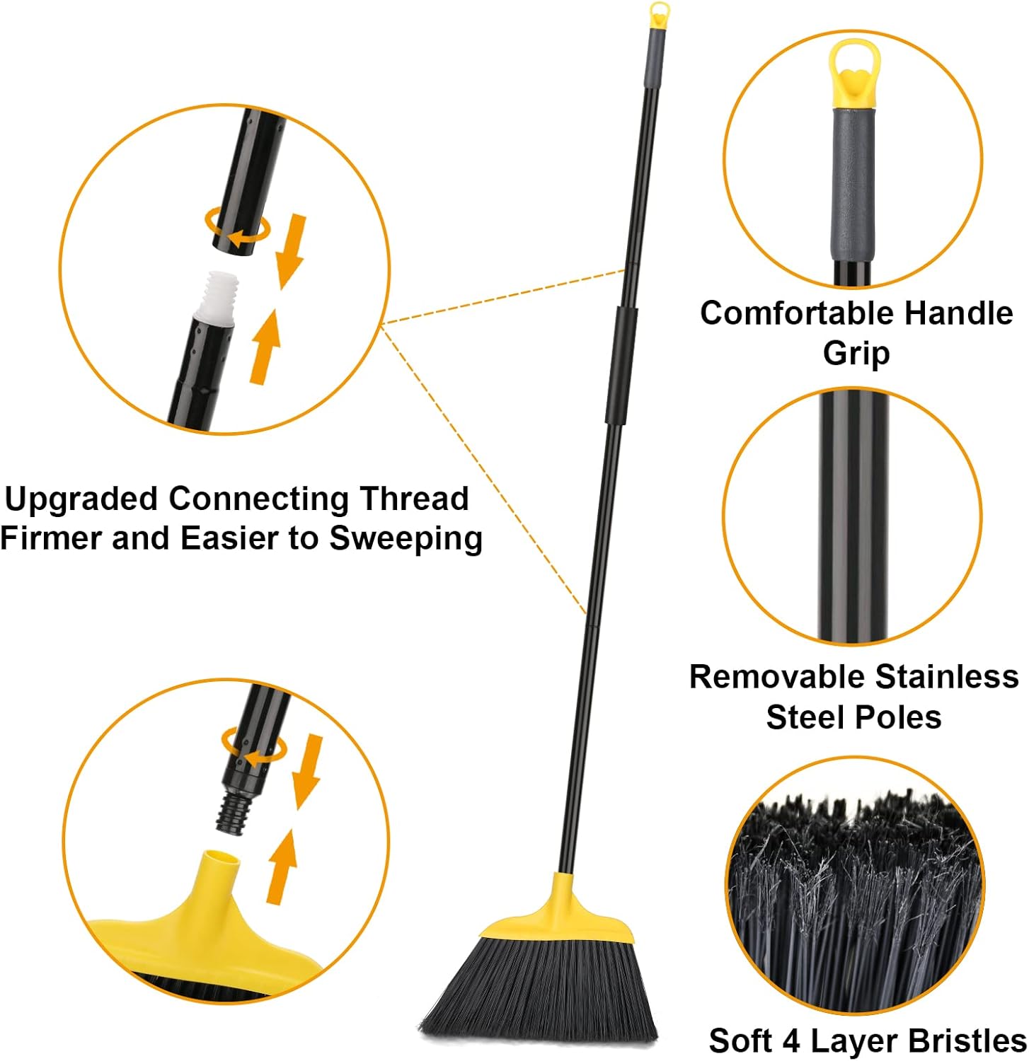 3 Pack Heavy Duty Outdoor Broo - Commercial Kitchen Broom recension och pris