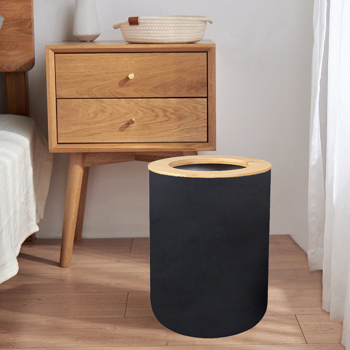 Black Plastic Trash Bin Modern - Commercial Kitchen Trash Can recension och pris