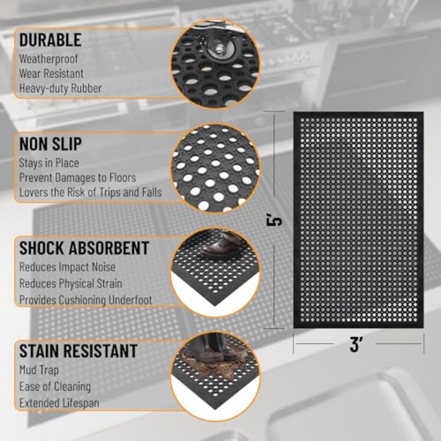 Heavy Duty Rubber Floor Non-Sl - Kitchen Flooring Commercial recension och pris