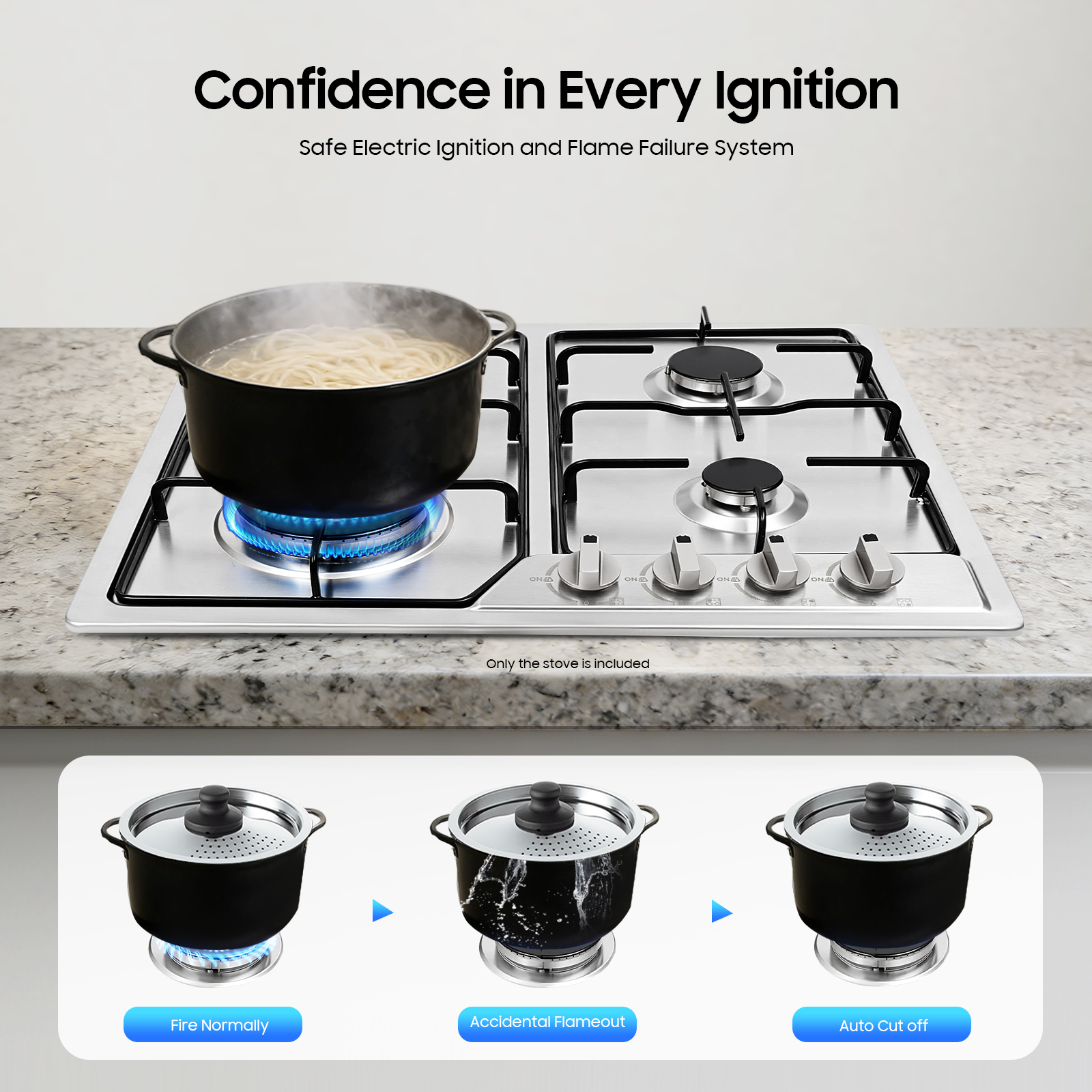 4 Head Eye Stove Gas Stove 58* - Commercial Kitchen Stove recension och pris