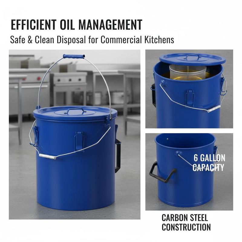 Carbon Steel Oil Storage Pail  - Commercial Kitchen Oil Filter recension och pris