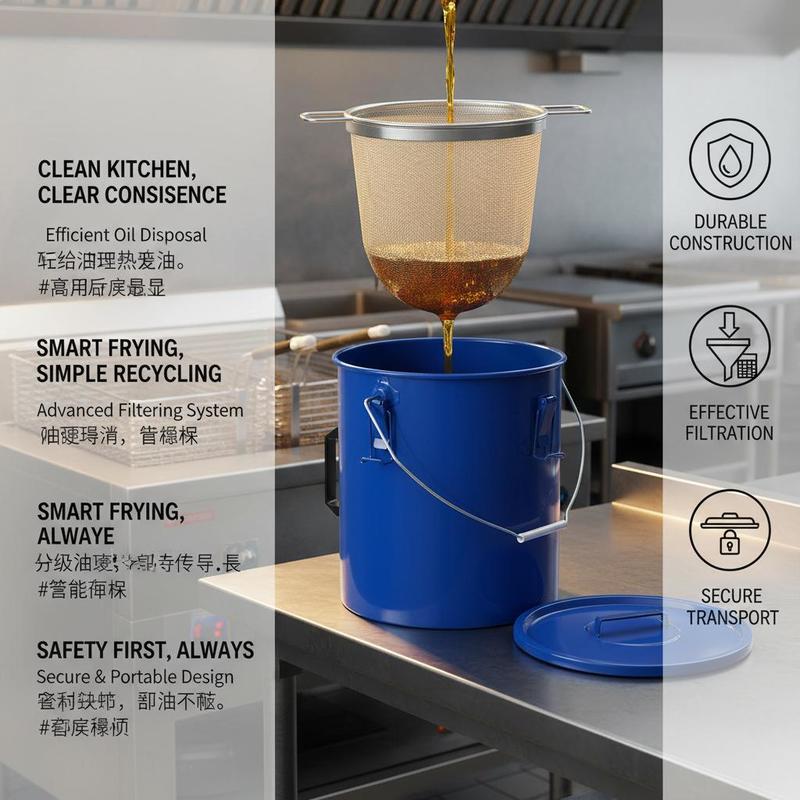 Carbon Steel Oil Storage Pail  - Commercial Kitchen Oil Filter recension och pris