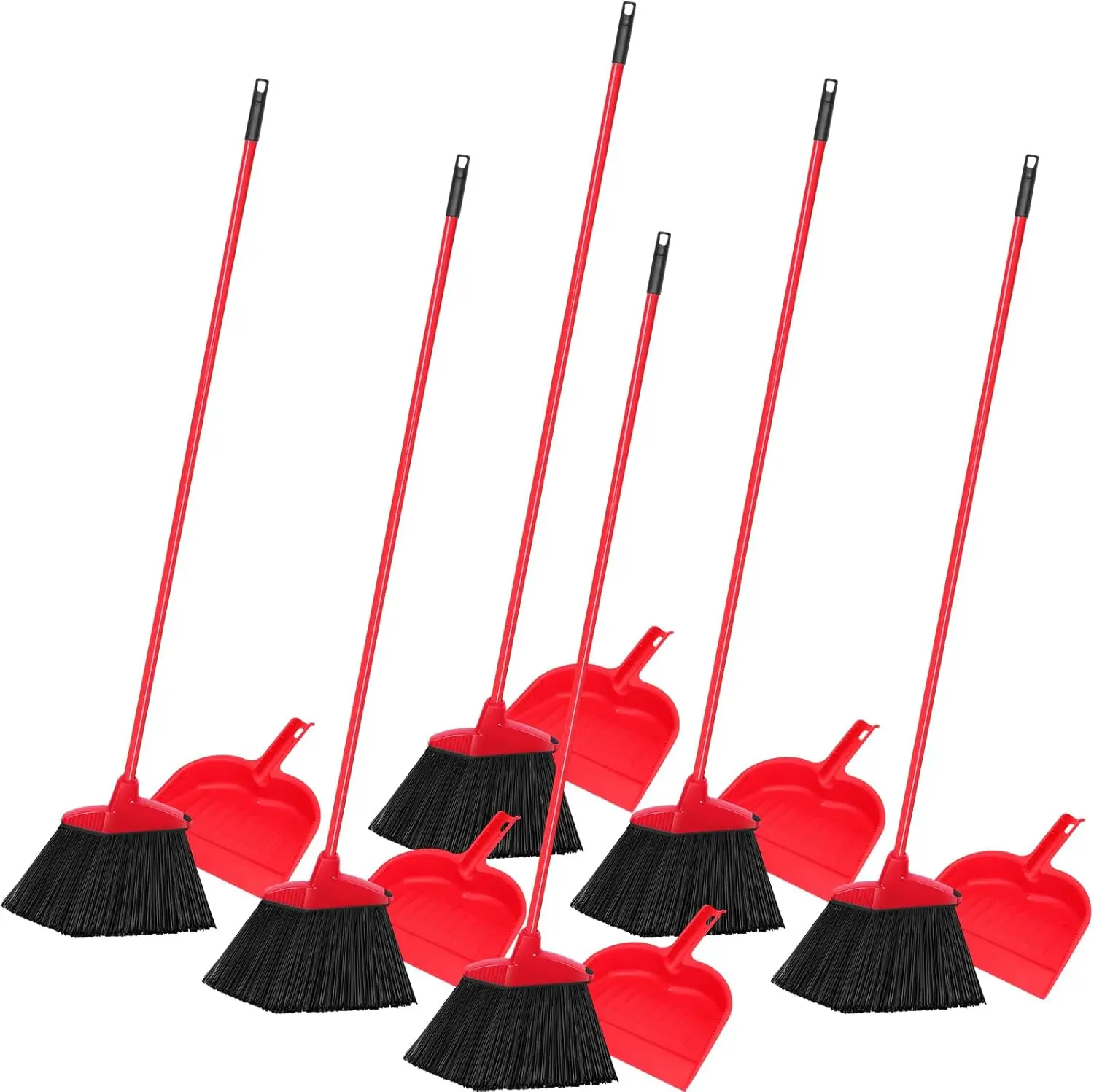 Red 6 Piece Broom Dustpan Set  - Commercial Kitchen Broom recension och pris