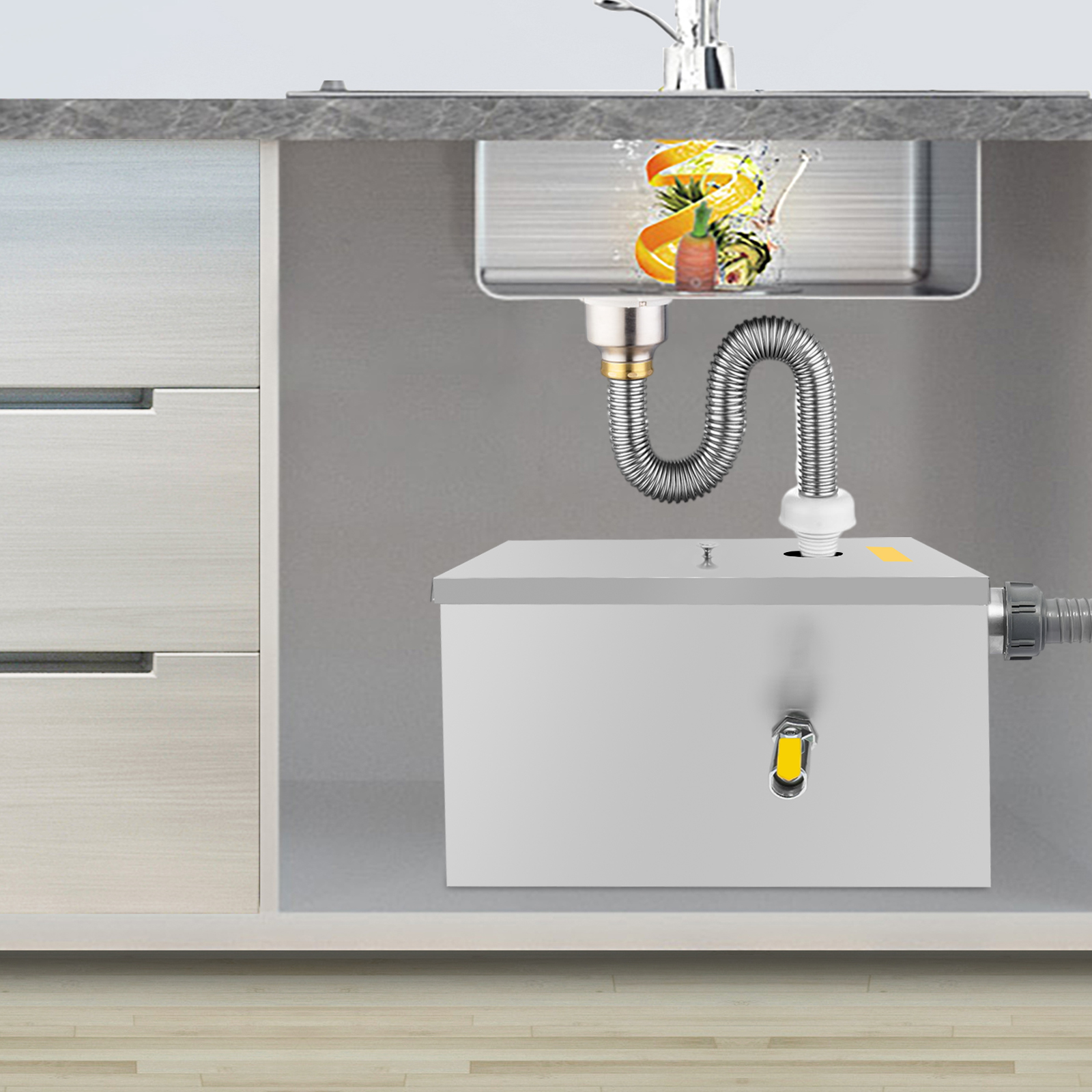 w/Drainage Pipe+Lid for Kitche - Commercial Kitchen Grease Trap recension och pris