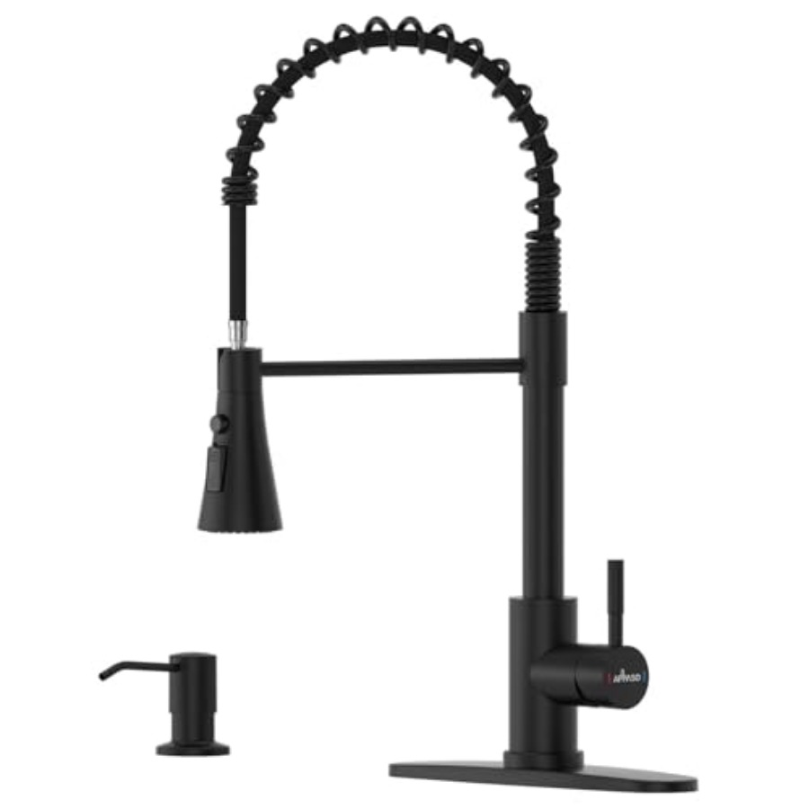 Black Kitchen Faucet with Soap - Commercial Kitchen Sprayer recension och pris