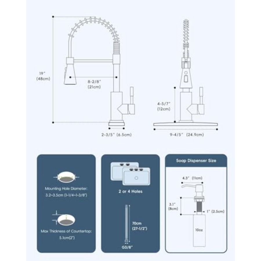 Black Kitchen Faucet with Soap - Commercial Kitchen Sprayer recension och pris