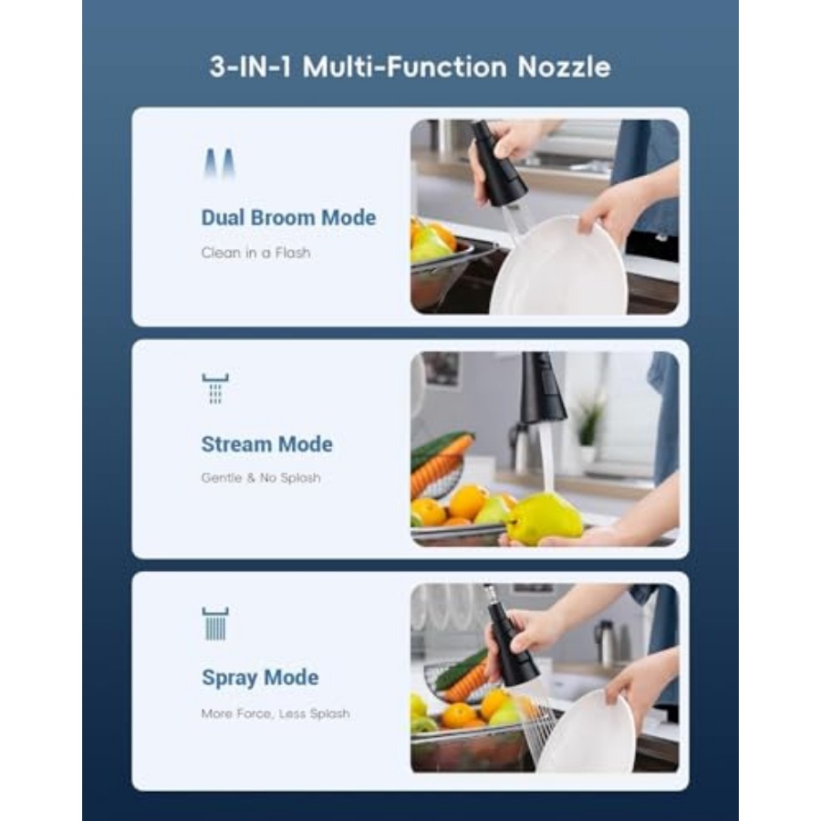 Black Kitchen Faucet with Soap - Commercial Kitchen Sprayer recension och pris