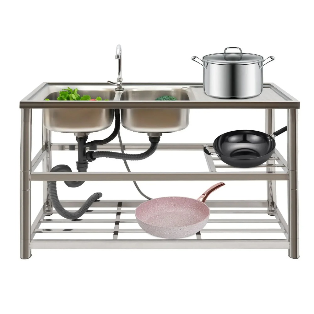 Stainless Steel Kitchen Sink,2 - Commercial Kitchen Double Sink recension och pris