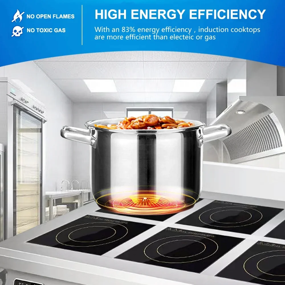 4 Burner Flat Industrial Comme - Commercial Kitchen Induction recension och pris