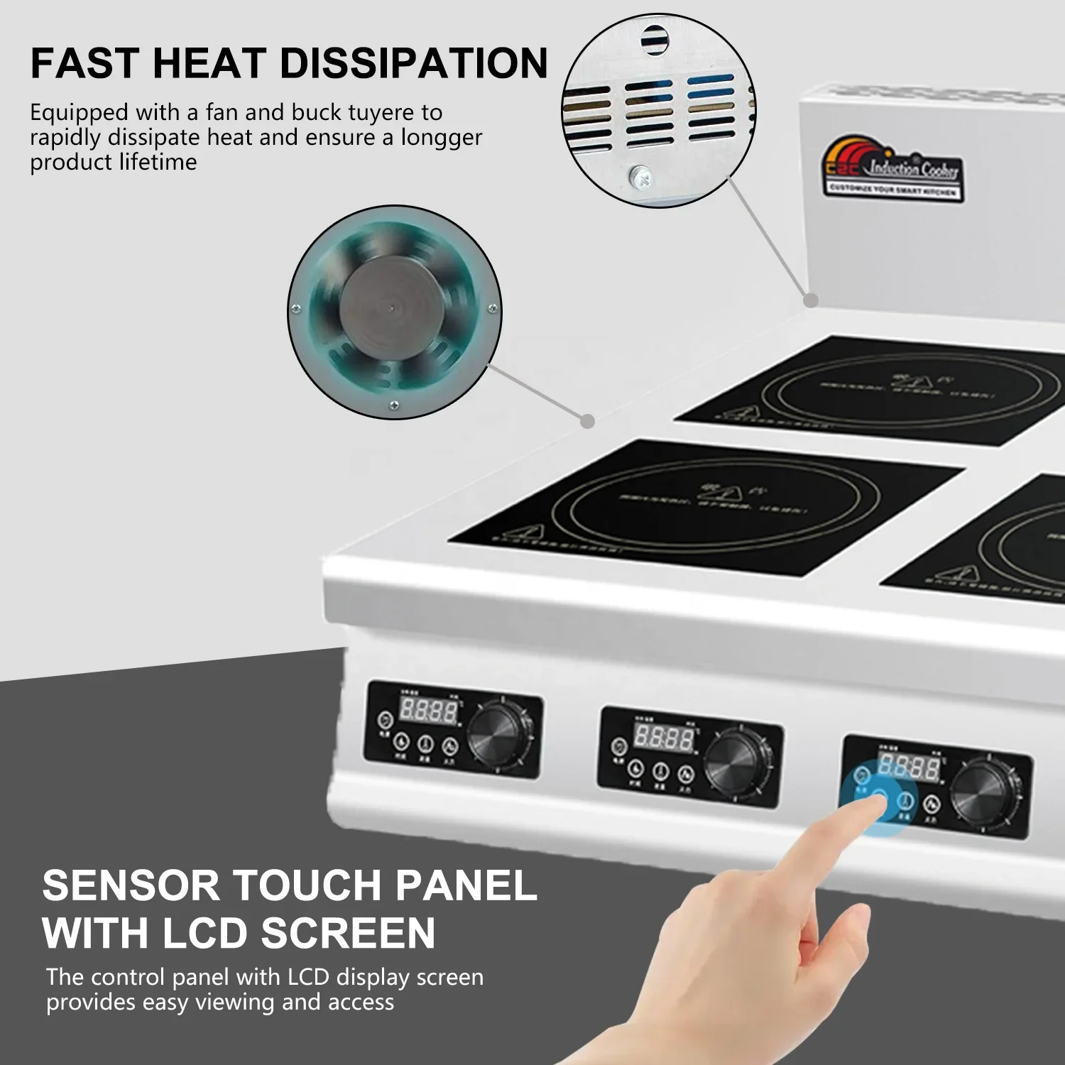 4 Burner Flat Industrial Comme - Commercial Kitchen Induction recension och pris