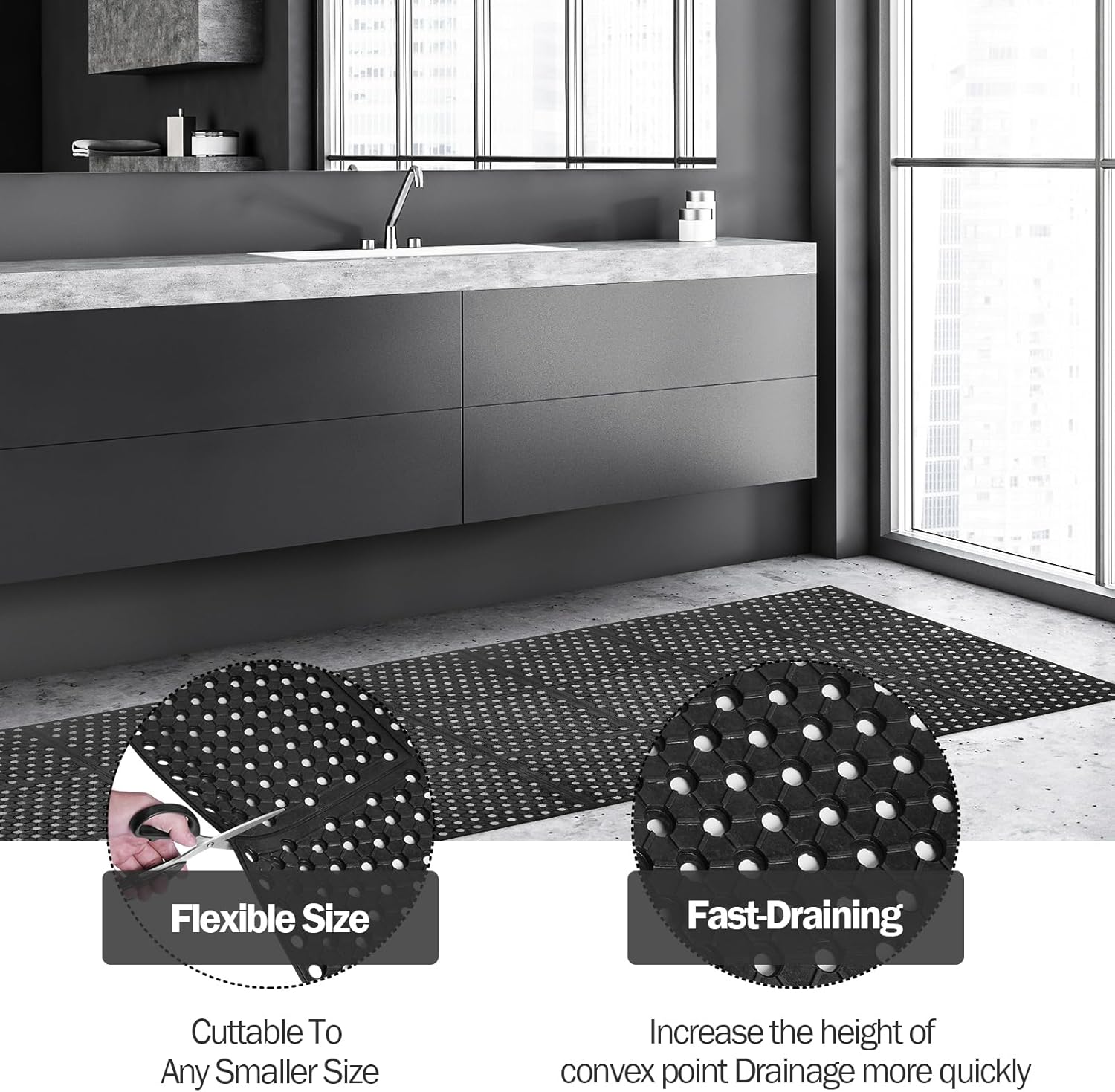 Anti-Fatigue Drainage Rubber M - Kitchen Flooring Commercial recension och pris