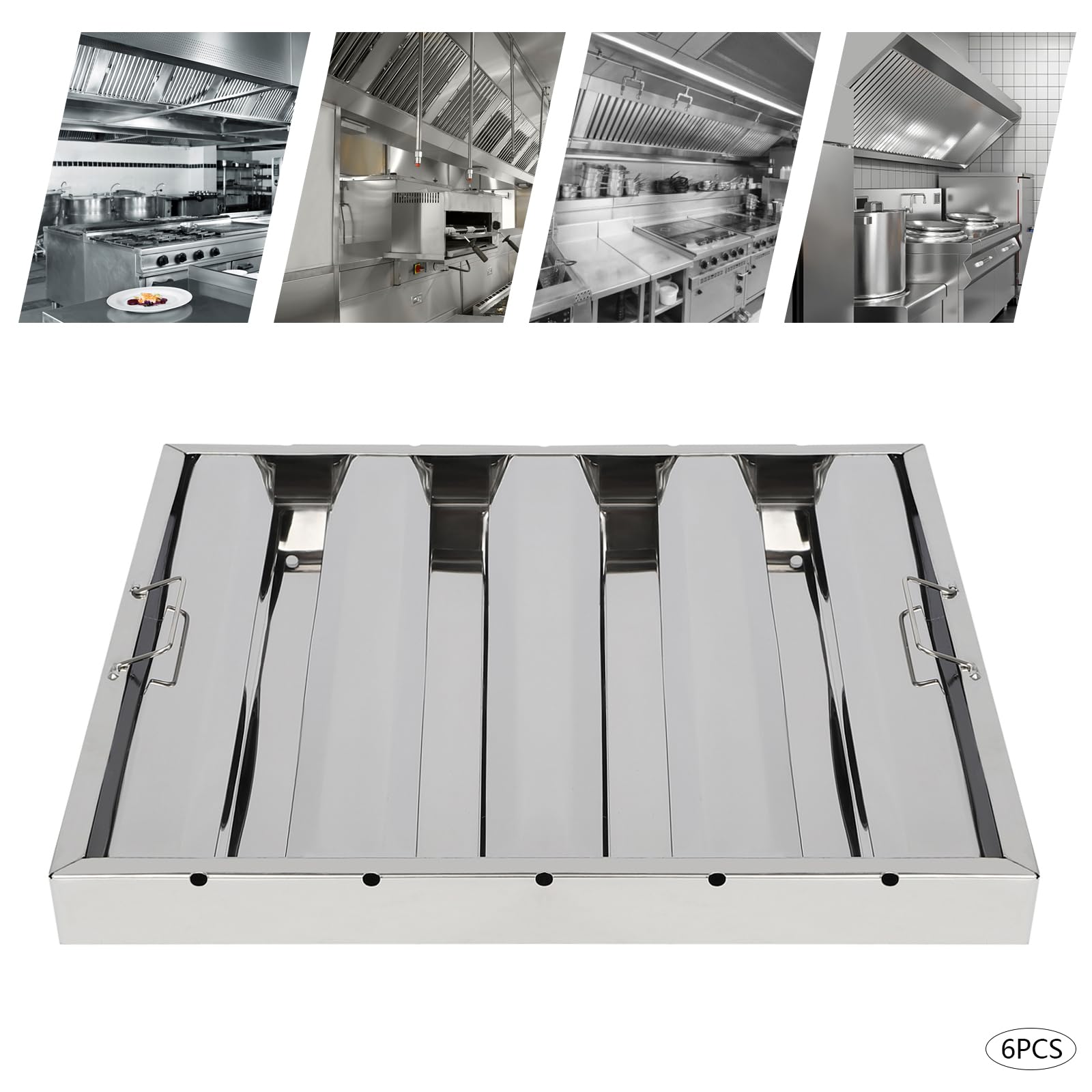 6 Pack Hood Filters, Stainless - Commercial Kitchen Exhaust Hood recension och pris