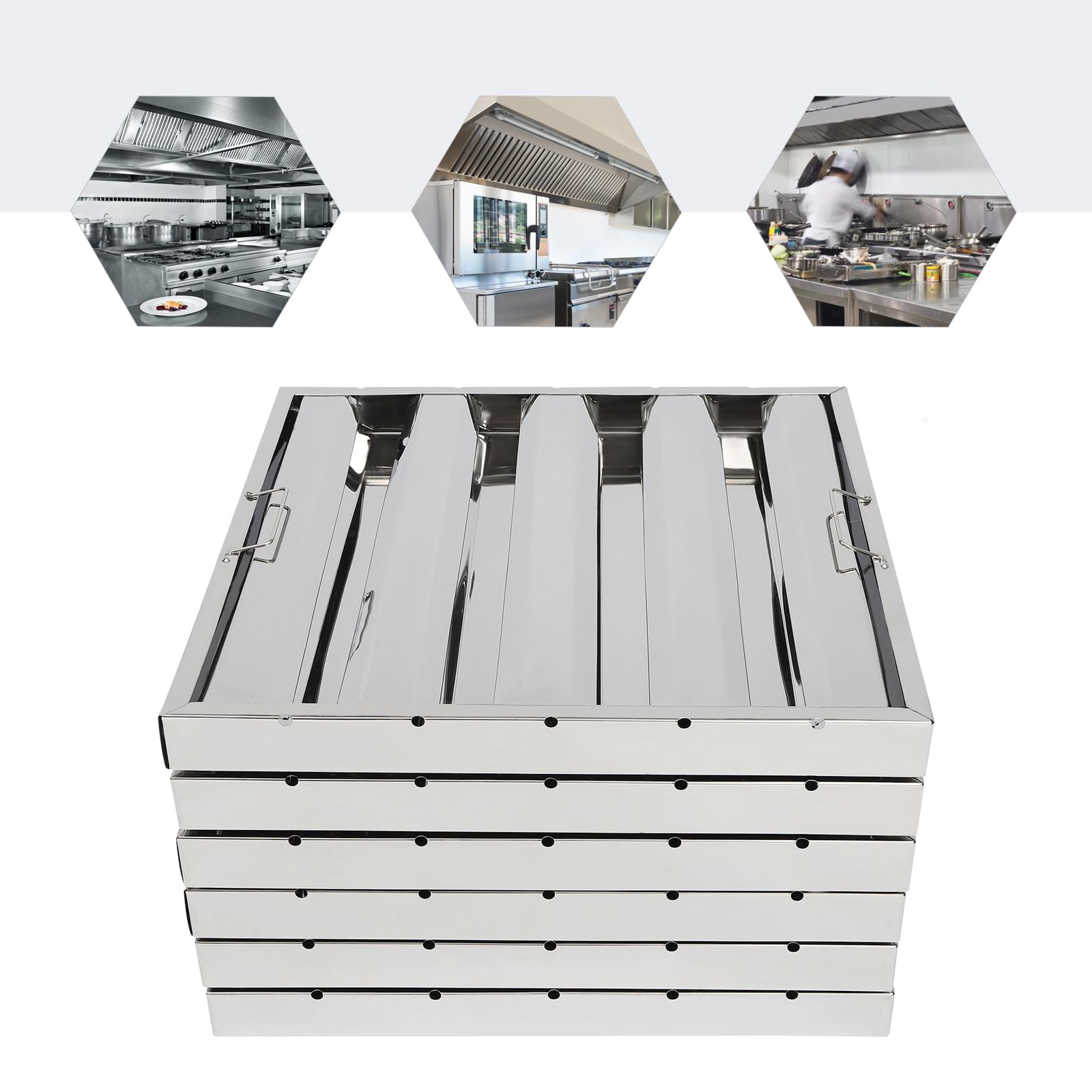 6 Pack Hood Filters, Stainless - Commercial Kitchen Exhaust Hood recension och pris