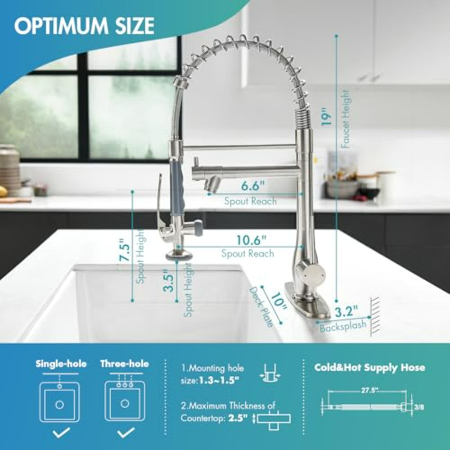 Kitchen Faucet with Pull Down  - Commercial Kitchen Double Sink recension och pris
