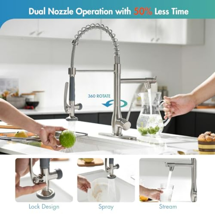 Kitchen Faucet with Pull Down  - Commercial Kitchen Double Sink recension och pris