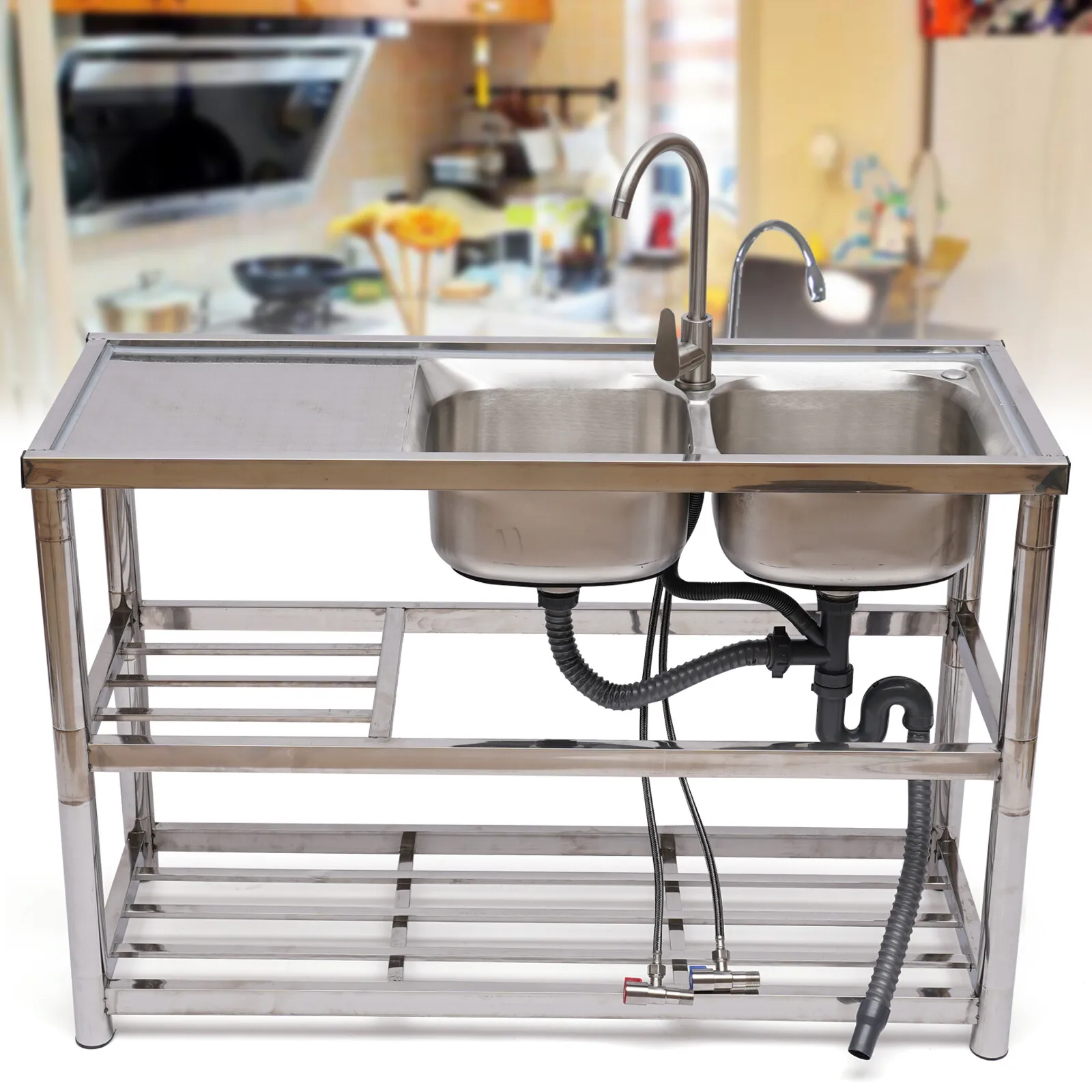 Stainless Steel 2 Compartment  - Commercial Kitchen Double Sink recension och pris