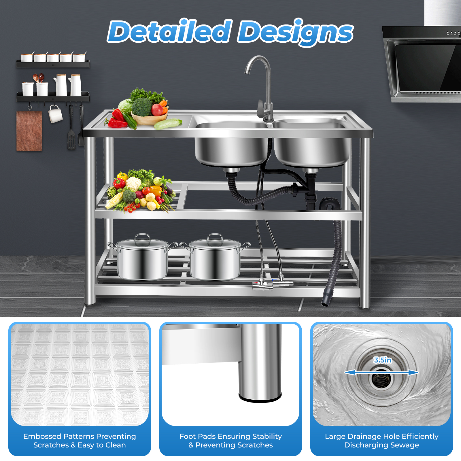 Stainless Steel Sink Commercia - Commercial Kitchen Double Sink recension och pris