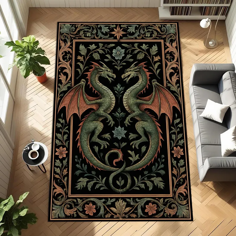 Folk Art Dragon Theme Rug Carp - Commercial Dishwasher Table recension och pris