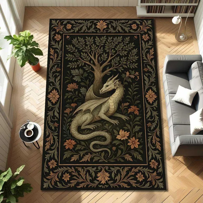Folk Art Dragon Theme Rug Carp - Commercial Dishwasher Table recension och pris